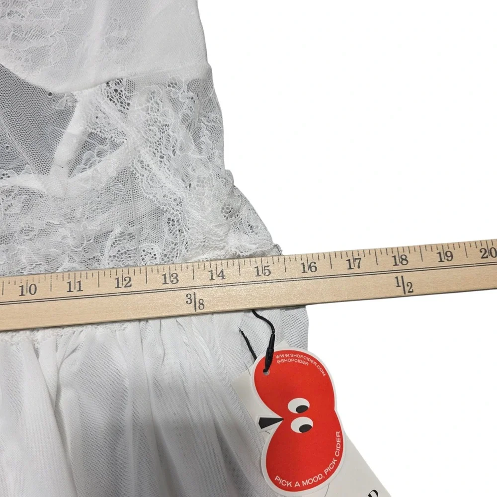 NEW Cider White Lace Babydoll Lingerie Slip Dress & Thong Set XL Extra‎ Large